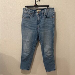 Madewell Light Blue Stovepipe High-Rise Cropped Jeans